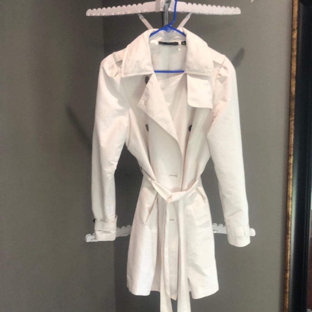 White mid length Trench coat